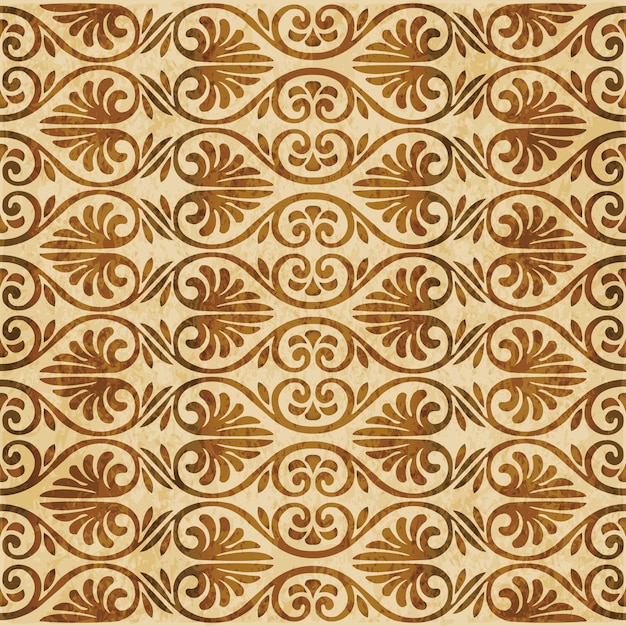 Textura de acuarela marrón, patrón transparente, flor en forma de abanico de curva