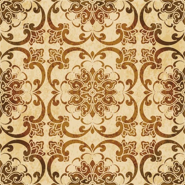Textura de acuarela marrón, patrones sin fisuras, flor cruzada curva
