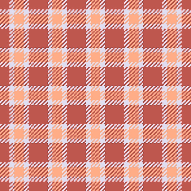 Textura de aislamiento patrón textil de control doméstico tartan sin costuras fondo rayado vector de tela a cuadros en colores rojo y blanco