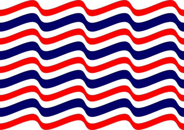 La textura de la bandera nacional de Tailandia que se agita y se agita es una ilustración vectorial de fondo abstracta.