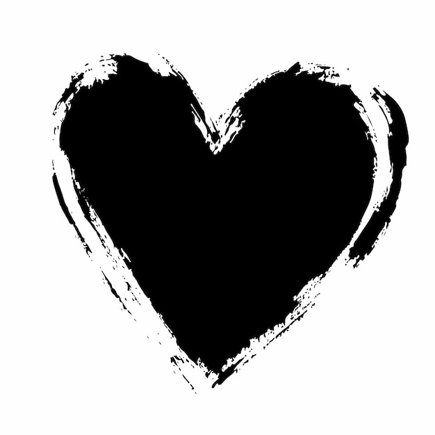 Textura Black Heart Grunge para diseños vectoriales oscuros y artísticos