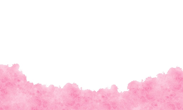 Textura de borde de acuarela rosa vector pintado a mano aislado en el fondo blanco