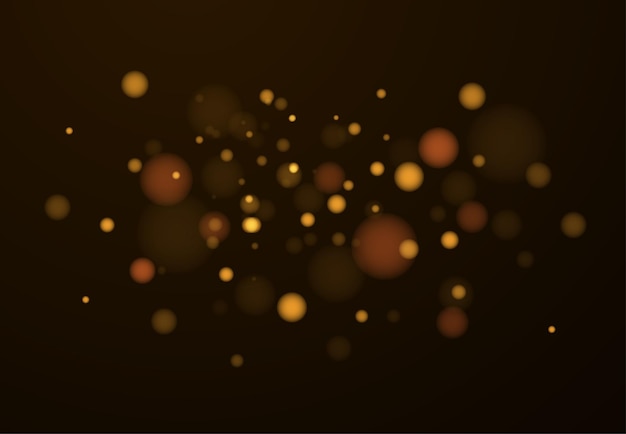 Textura de brillo dorado aislada con bokeh en el fondo Partículas de color Celebración Explosión dorada de confeti Diseño Ilustración vectorial