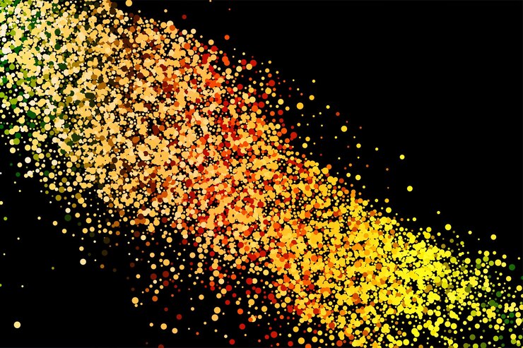 Vector la textura del brillo del oro del arco iris aislada en partículas de ámbar blanco la celebración del color el fondo la explosión dorada del confeti