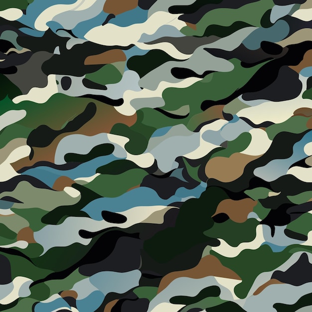 Textura de camuflaje 2D plana en arte vectorial para diseñadores