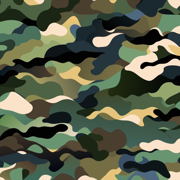 Textura de camuflaje 2D plana en arte vectorial para trabajo creativo