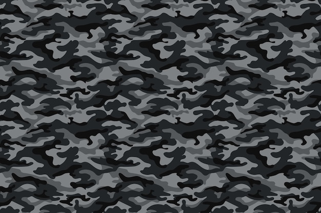 Vector textura de camuflaje militar, negro y gris. ilustración vectorial