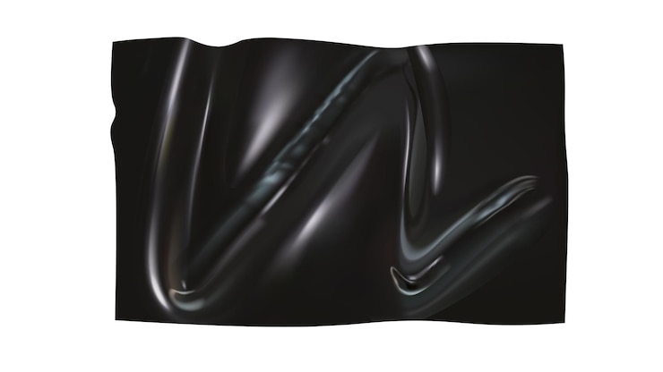 Vector textura de cinta negra pegajosa realista con arrugas elemento vectorial brillante