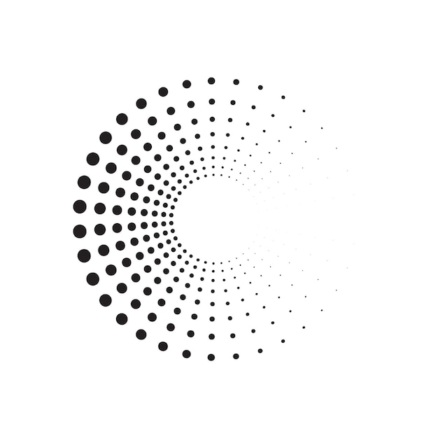 Textura de círculo de puntos de medio tono Patrón geométrico creativo Fondo vectorial abstracto