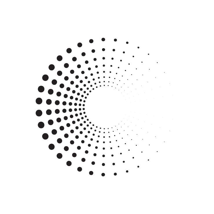 Vector textura de círculo de puntos de medio tono patrón geométrico creativo fondo vectorial abstracto