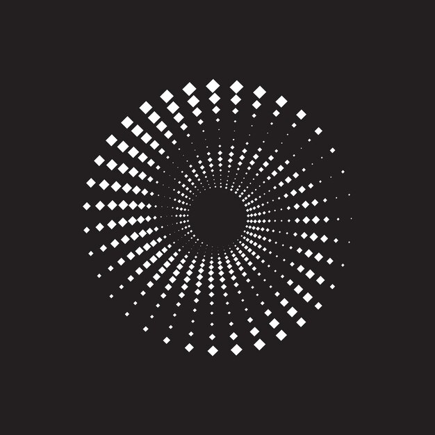 Textura de círculo de puntos de medio tono Patrón geométrico creativo Fondo vectorial abstracto