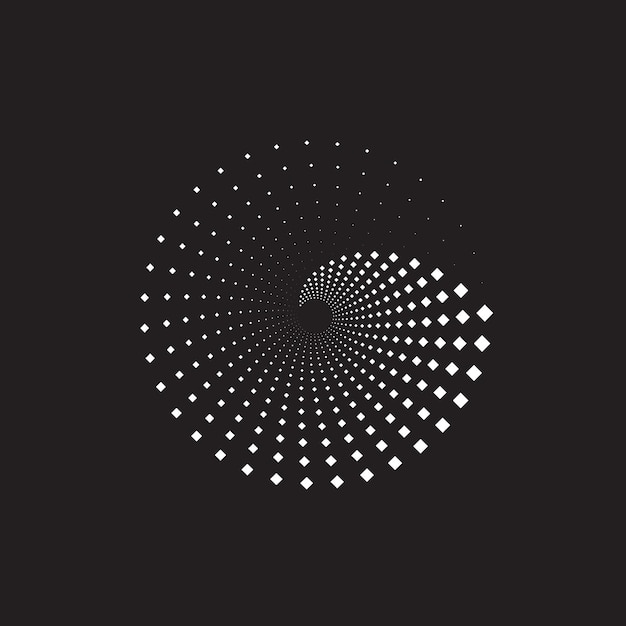 Textura de círculo de puntos de medio tono Patrón geométrico creativo Fondo vectorial abstracto