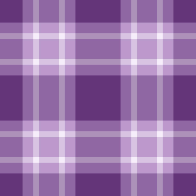 Textura de control sin costuras de tartan vectorial de patrón con un fondo de tela a cuadros en colores claros y púrpuras