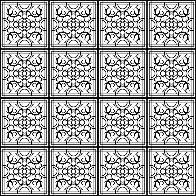 Textura sin costuras con adorno árabe monocromático patrón vintage vectorial
