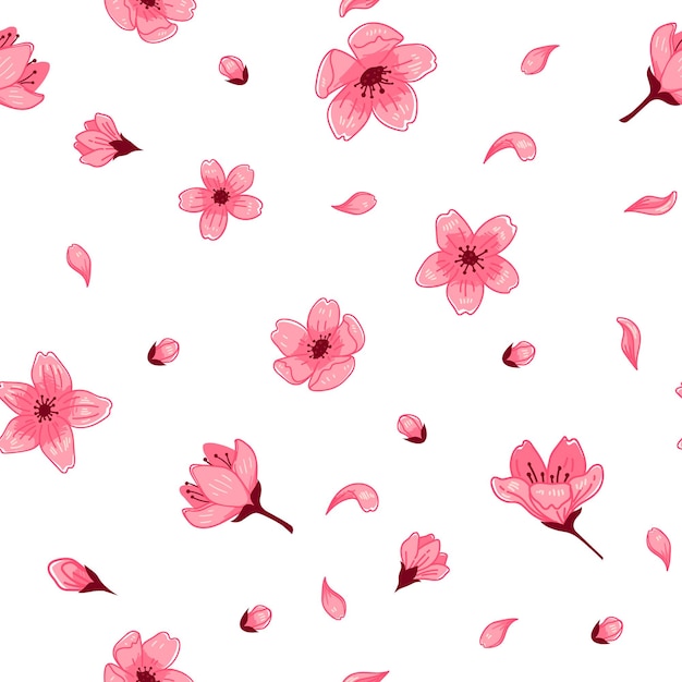 La textura sin costuras de la flor del cerezo nocturno