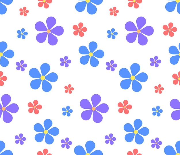 Textura sin costuras con flores en un fondo blanco Fondo vectorial para scrapbooking