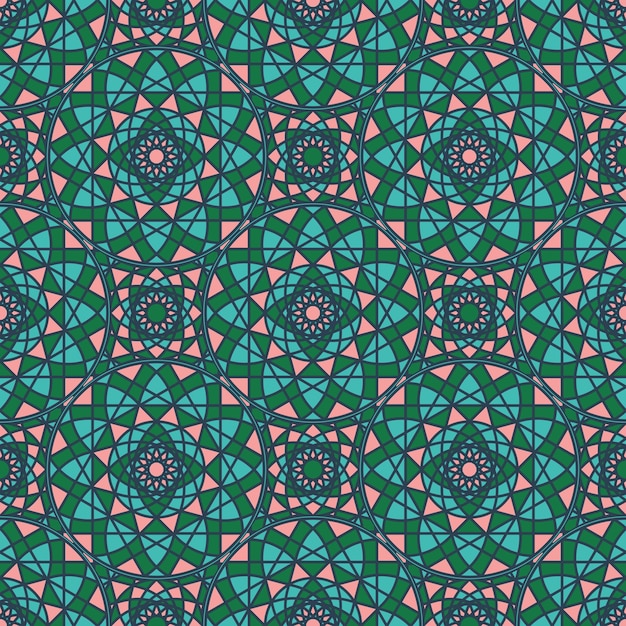 Textura sin costuras con ornamento geométrico árabe patrón de mosaico vectorial