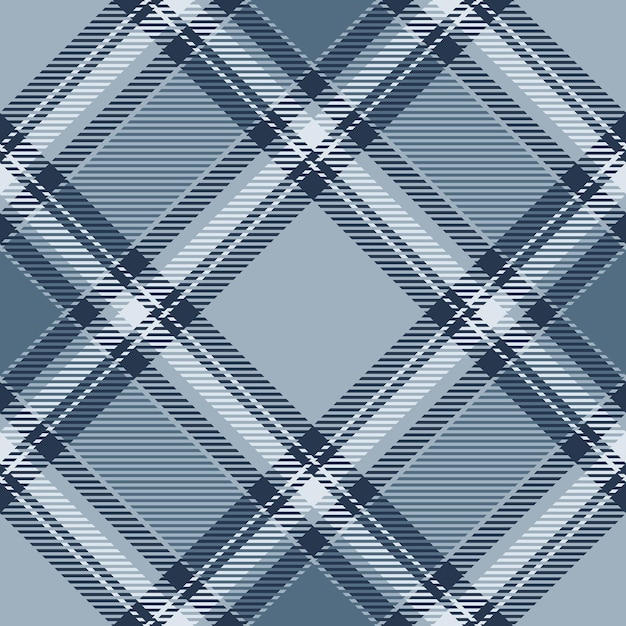 Textura sin costuras de tartán de fondo textil de cheque con un tejido vectorial a cuadros con patrón en colores pastel y azul