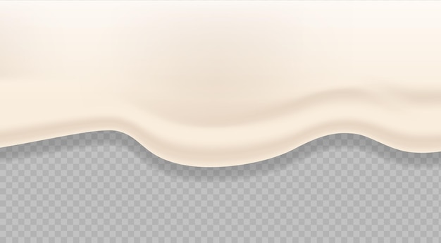 Textura de crema fluida de color melocotón aislada en un fondo transparente Imagen vectorial 3D realista