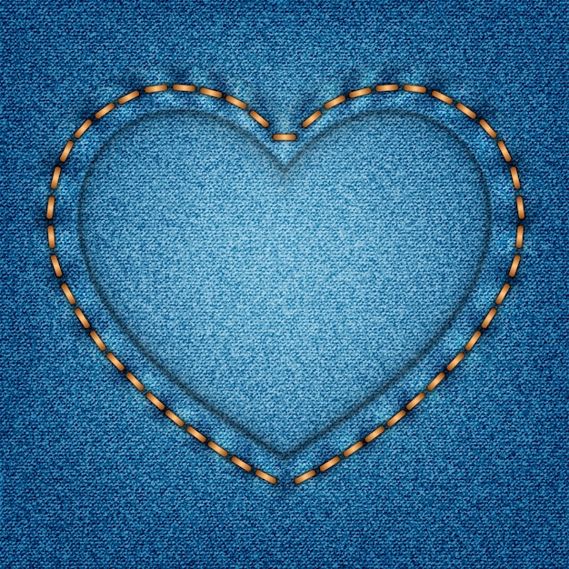 Vector textura de denim con puntos en forma de corazón.