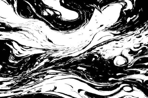 Textura dinámica de pintura al óleo abstracta en blanco y negro
