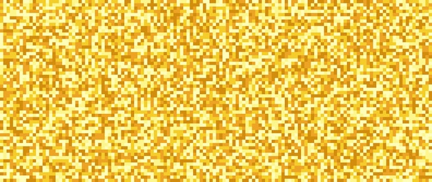 Textura dorada pixelada sin fisuras Patrón de grano de ruido amarillo Fondo de mosaico de oro brillante