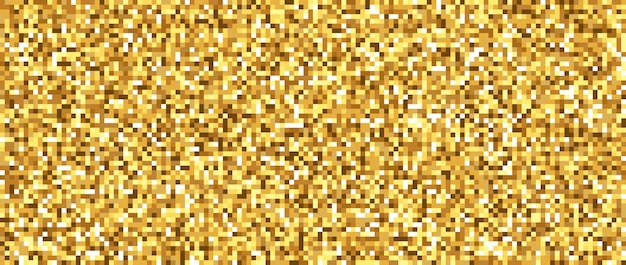 Textura dorada pixelada sin fisuras Patrón de grano de ruido amarillo Fondo de mosaico de oro brillante