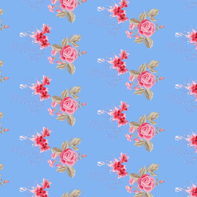 Textura elegante de fondo de patrones sin fisuras de flor de vector libre para fondos