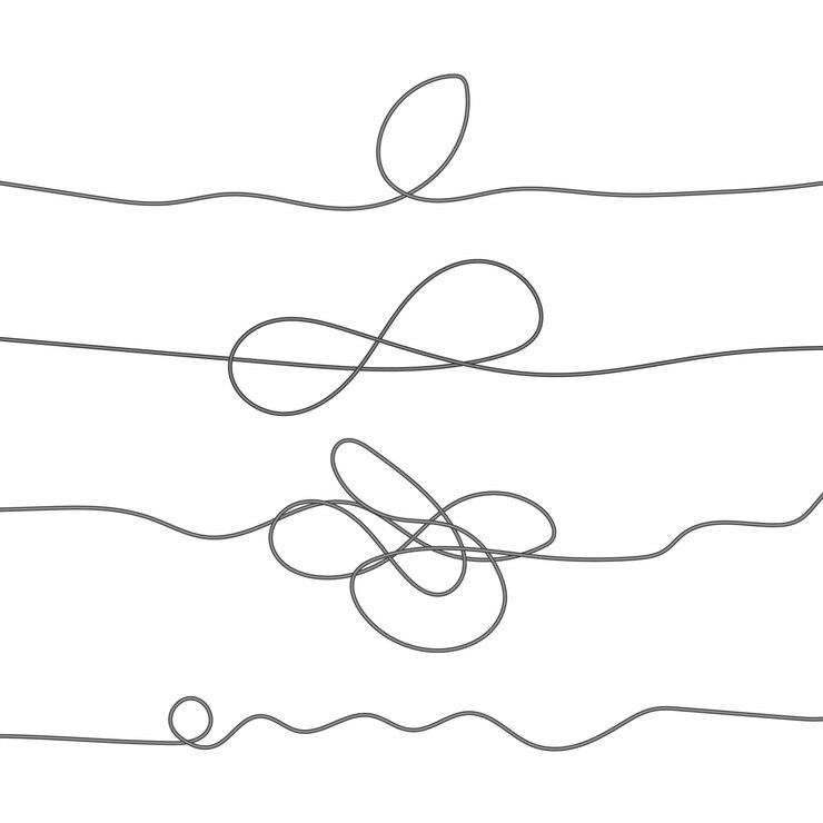 Vector textura enredada abstracta líneas caóticas aleatorias objeto dibujado a mano desde el principio y el final ilustración vectorial