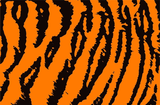 Vector textura de estampado de animal tigre textura de franja negra naranja sin costura