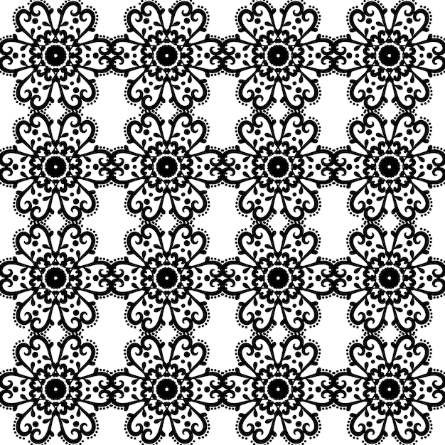 Textura floral decorativa. Papel pintado vintage, patrón de vector de encaje. En blanco y negro. Vector.