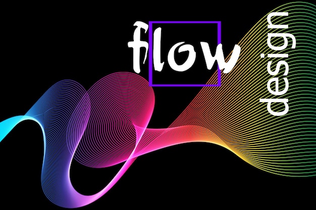 Textura fluida de colores sobre fondo oscuro. Diseño de formas de flujo. Fondo de onda líquida. Forma de flujo 3d abstracto. Patrón de colores fluidos.