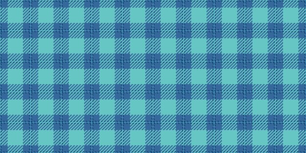Textura de fondo a cuadros a rayas patrón estético textil tartan tela de tweed cheque de vector sin costuras en colores cian y azul azulado