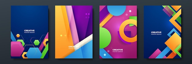 Textura de fondo de patrón geométrico que fluye degradado para el diseño de portada de póster Plantilla de banner degradado abstracto de color mínimo Forma de onda vectorial moderna para folleto