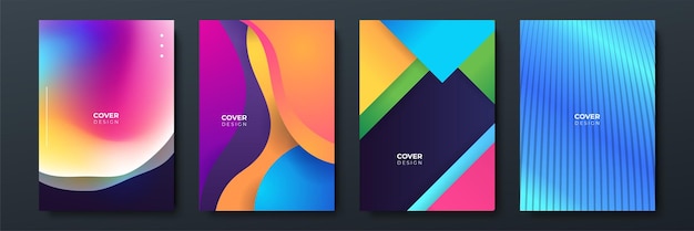 Textura de fondo de patrón geométrico que fluye degradado de moda abstracta para el diseño de portada de póster Plantilla de banner de degradado de color mínimo Forma de onda vectorial moderna para folleto