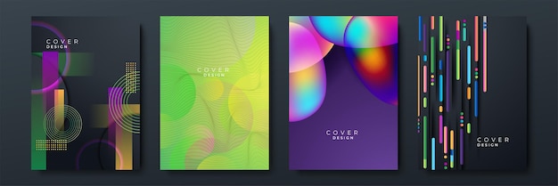Textura de fondo de patrón geométrico que fluye degradado de moda abstracta para el diseño de portada de póster Plantilla de banner de degradado de color mínimo Forma de onda vectorial moderna para folleto