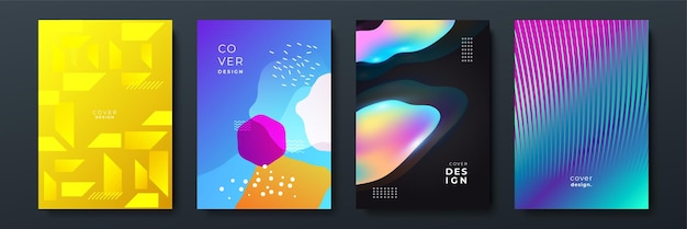 Textura de fondo de patrón geométrico que fluye degradado de moda abstracta para el diseño de portada de póster Plantilla de banner de degradado de color mínimo Forma de onda vectorial moderna para folleto