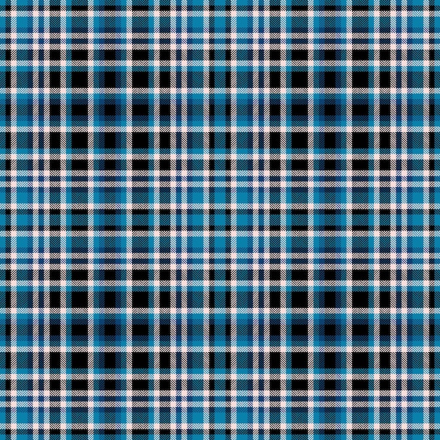 Textura de fondo de servilleta tartan tela de fiesta vector sin costuras tipo cheque textil patrón a cuadros en colores cian y negro