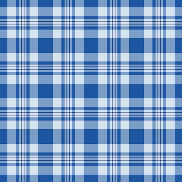 Textura de fondo transparente de patrón textil con un vector de tela de tartán a cuadros en colores azules y claros