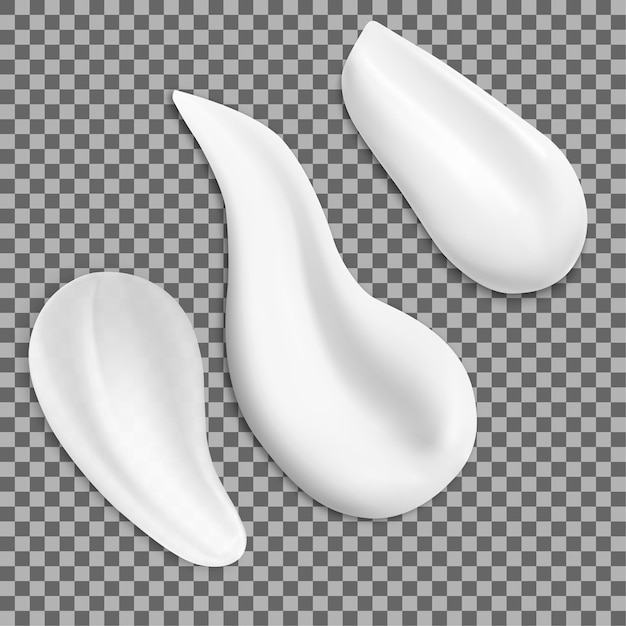 Textura de frotis de crema Cara de muestra cosmética blanca