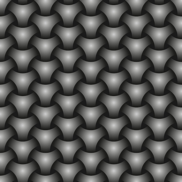 Textura geométrica 3D negra patrón sin costuras vectorial abstracto
