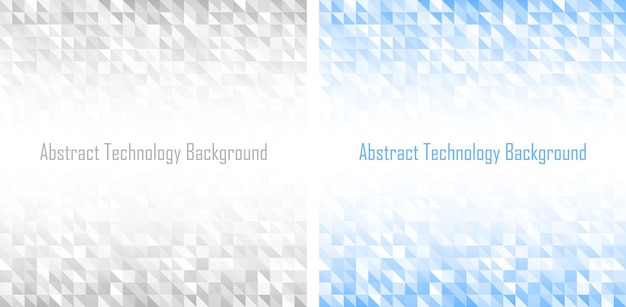 Textura de gradiente Conjunto de fondo geométrico Patrón triangular Color gris y azul Ilustración vectorial