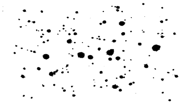 Textura granulada negra aislada en fondo blanco elementos de diseño vectorial salpicaduras de pintura negra