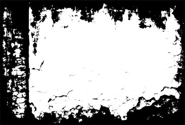 Vector textura de grieta negra en fondo de pared blanco con efecto de fondo retro de viñeta