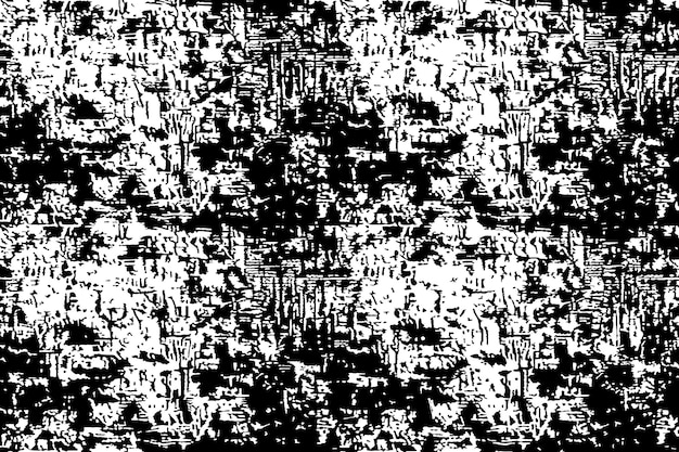 Textura grunge áspera con rasguños y salpicaduras de pinceladas en blanco y negro