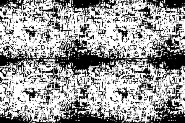 Textura grunge áspera con rasguños y salpicaduras de pinceladas en blanco y negro
