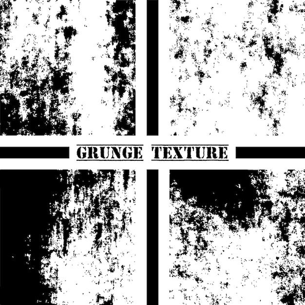 Vector textura grunge en blanco y negro conjunto de texturas grunge superposición de polvo