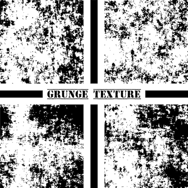 Vector textura grunge en blanco y negro conjunto de texturas grunge superposición de polvo