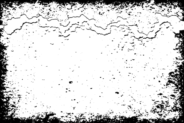 textura grunge negra con bordes pesados y angustiados ilustración vectorial textura grange negra en blanco