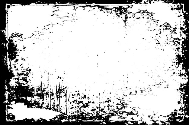 Vector textura grunge negra con bordes pesados y angustiados ilustración vectorial textura grange negra en blanco